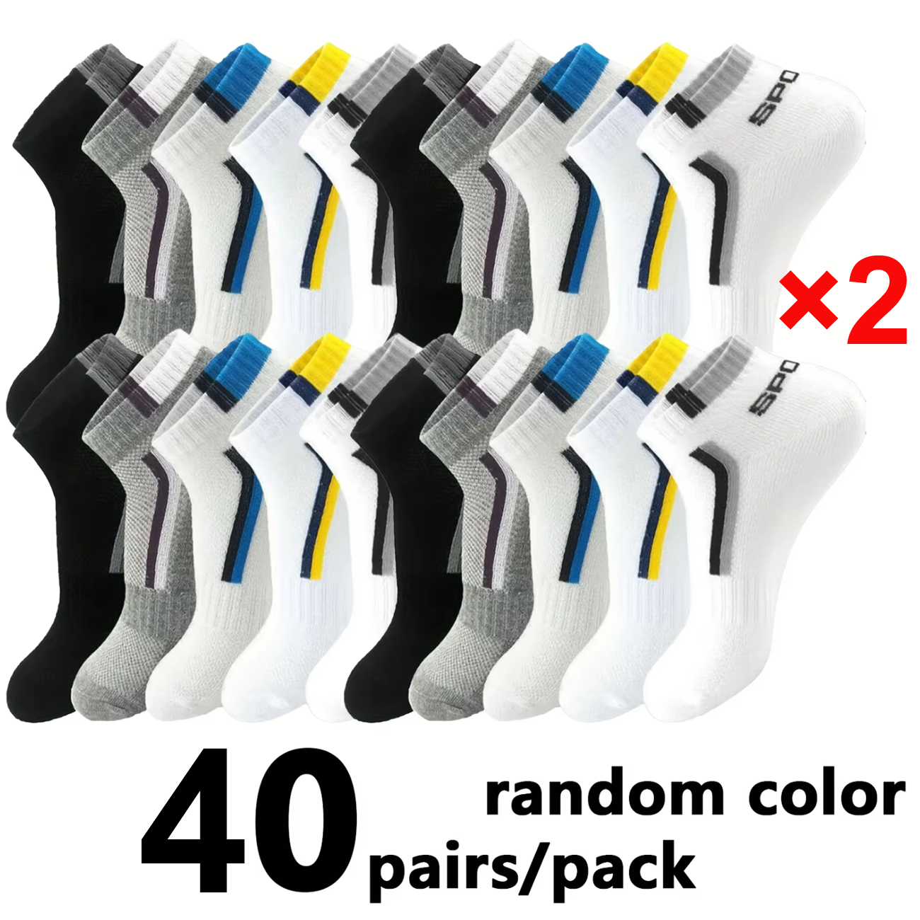 Ankle Sock Low Cut - Men's Anti-Slip Ankle Boat Socks Block