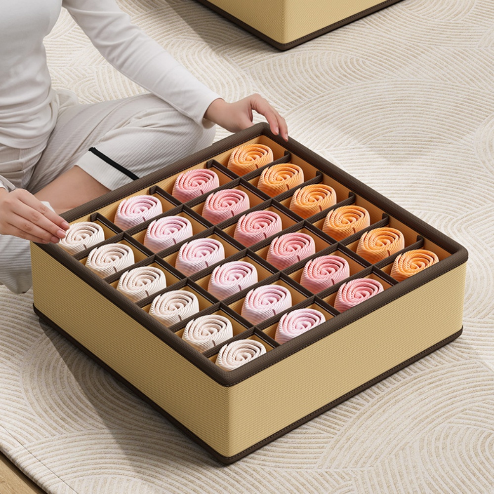 Sock Organizer Tray - 1pc 33x33x11cm Underwear Storage Box With