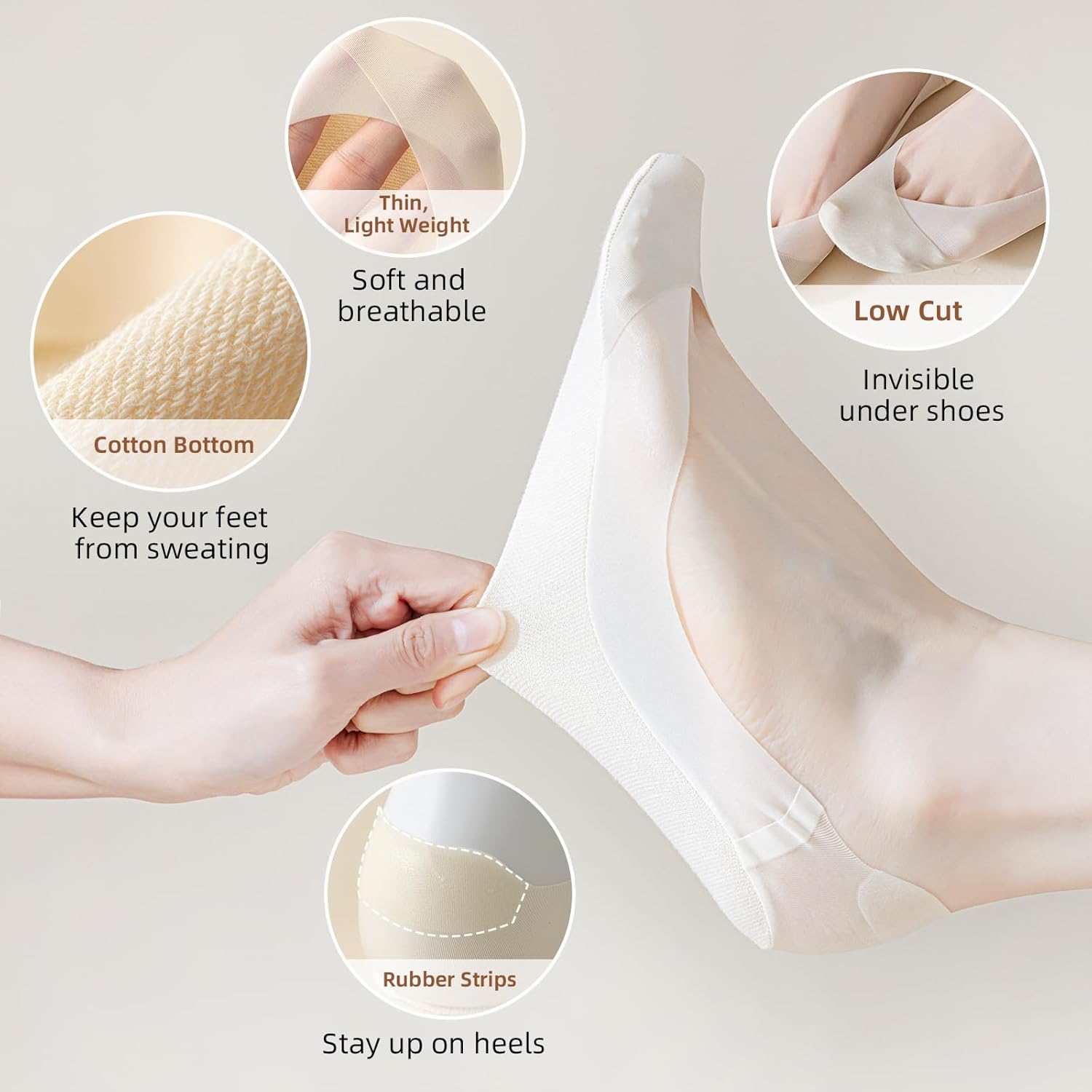 Caudblor 6 Pack Thin No Show S - Invisibility Sock Loafer recensione e prezzo