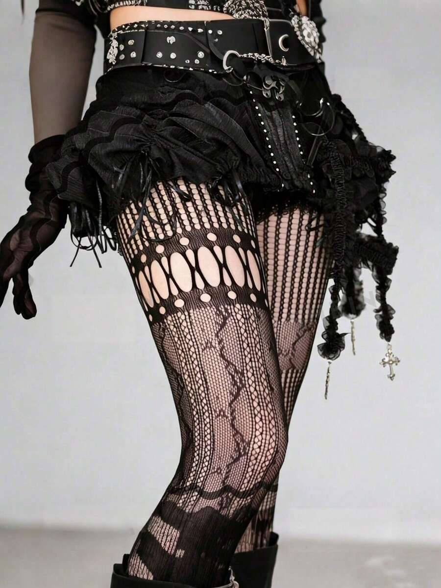 1pc Asymmetric Hollow Fishnet  - Fishnet Stocking Women recensione e prezzo
