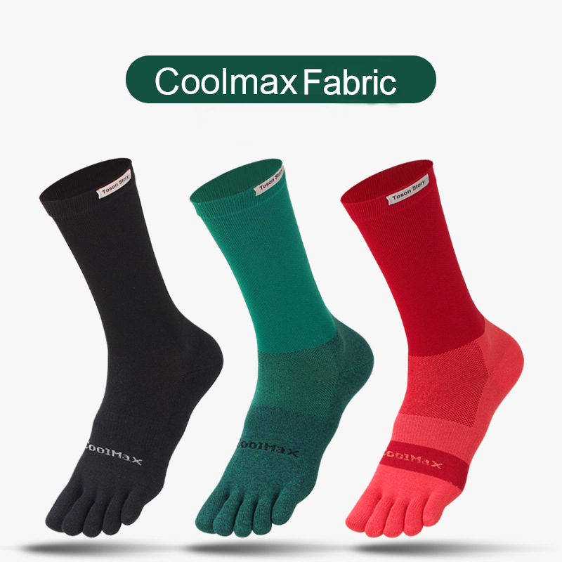 1/5 Pairs Men's High Crew Five - Toe Sock Split recensione e prezzo