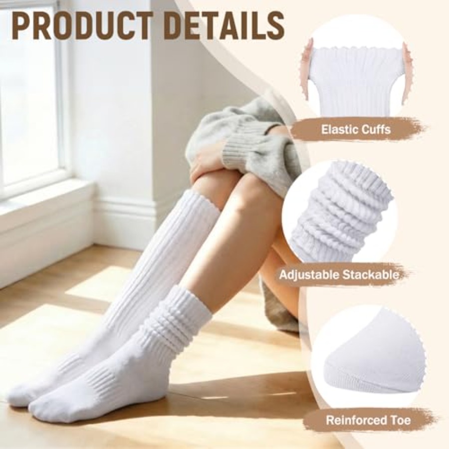 Chalier 5 Pairs Slouchy Socks  - Boot Sock Slouchy recensione e prezzo