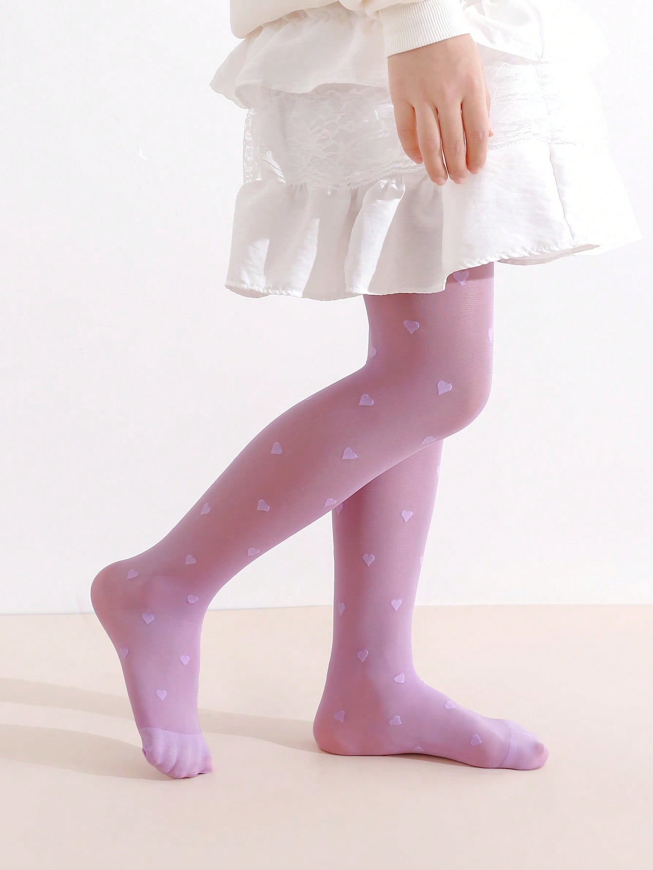 3Pcs Girls Heart Print Tights  - Tights Pantyhose Sheer recensione e prezzo