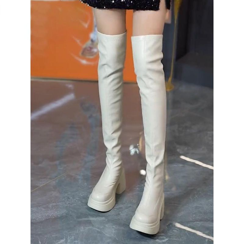 Round toe thick soled high-hee - Knee High Sock Women recensione e prezzo