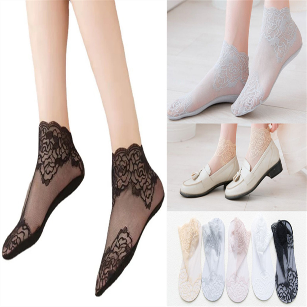 woman Lace rose thin socks Loa - Invisibility Sock Loafer recensione e prezzo