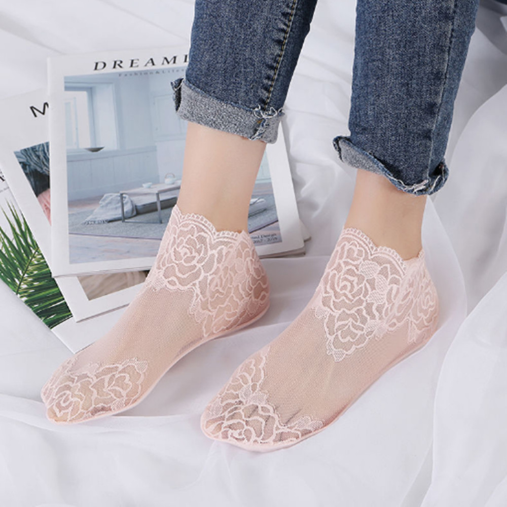 woman Lace rose thin socks Loa - Invisibility Sock Loafer recensione e prezzo