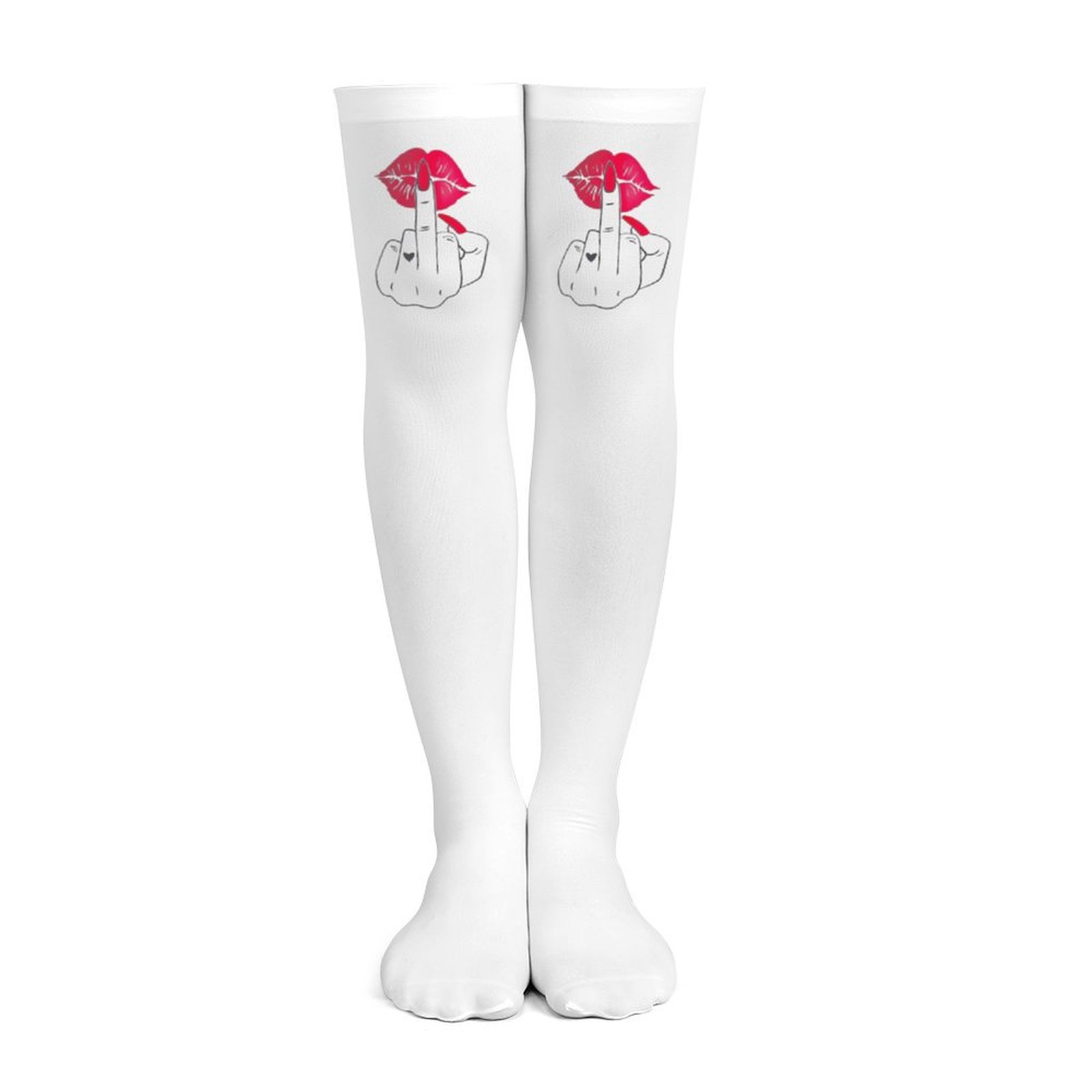 Ladies' white middle finger, r - Knee High Sock Women recensione e prezzo