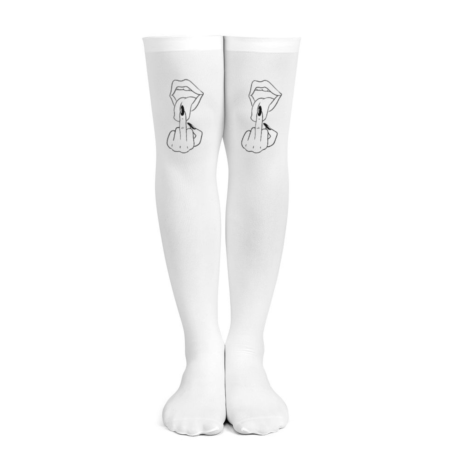 Ladies' white middle finger, r - Knee High Sock Women recensione e prezzo
