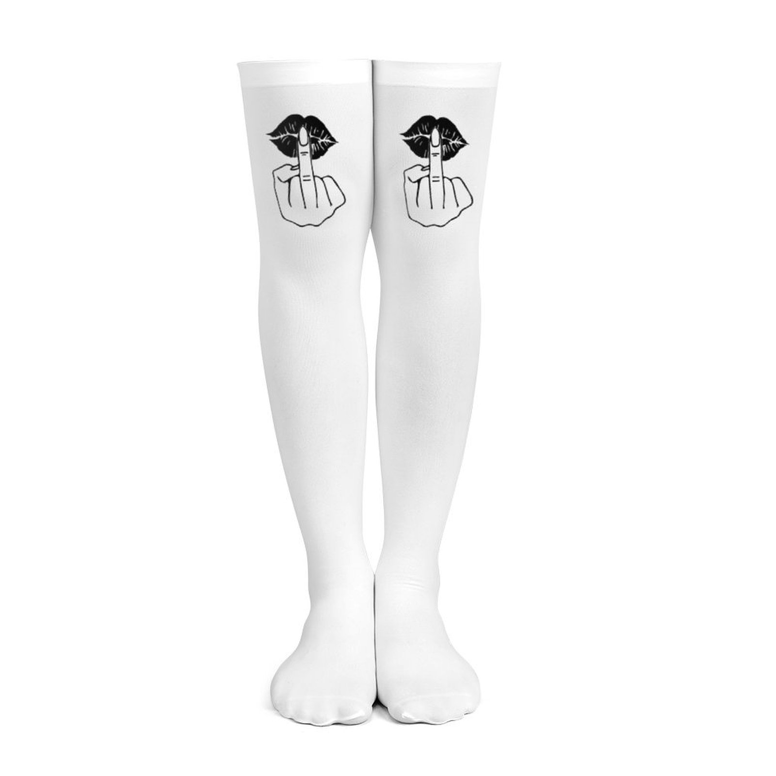 Ladies' white middle finger, r - Knee High Sock Women recensione e prezzo