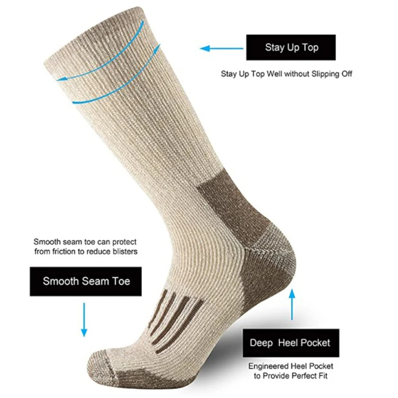 80% Wool Socks Warm Thicken Hi - Wool Hiking Sock recensione e prezzo