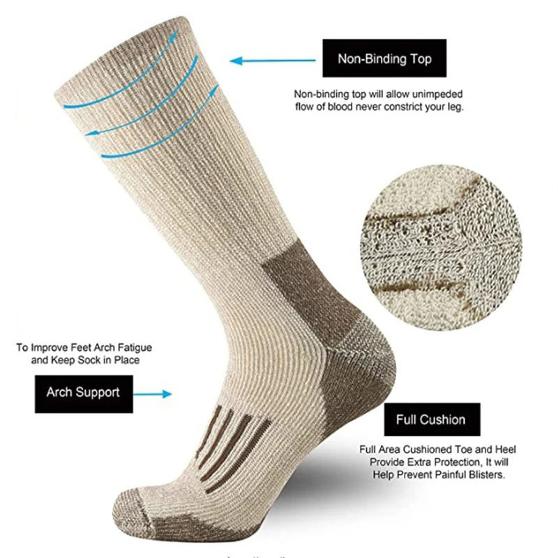 80% Wool Socks Warm Thicken Hi - Wool Hiking Sock recensione e prezzo