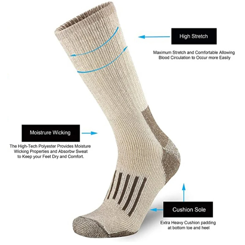 80% Wool Socks Warm Thicken Hi - Wool Hiking Sock recensione e prezzo