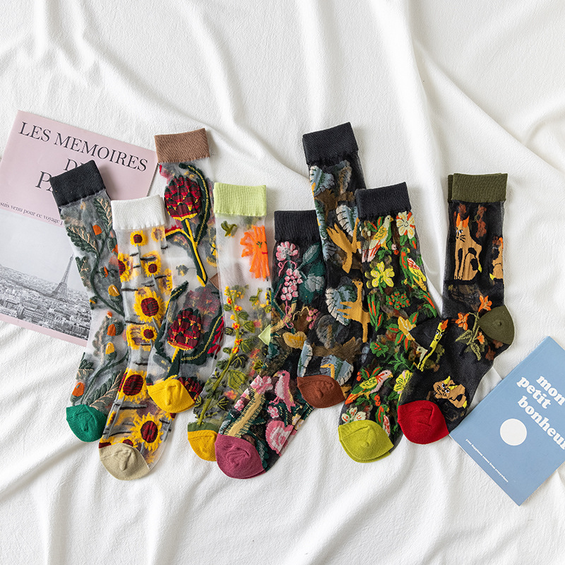 1/4 Pairs Retro Flower Women G - Silk Sock Bamboo recensione e prezzo