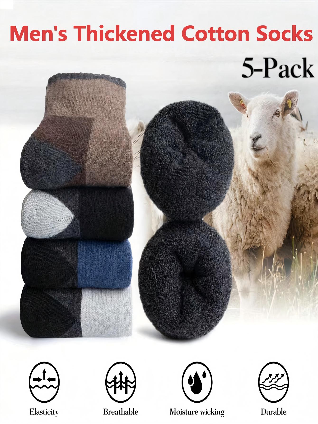 Men’s Thick Crew Socks 5-Pack, - Cotton Crew Sock Pack recensione e prezzo