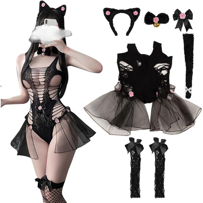Women Sexy Lingerie Cosplay Ca - Fishnet Stocking Women recensione e prezzo