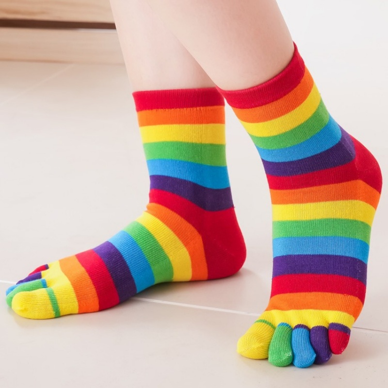 Women's Socks Rainbow Striped  - Toe Sock Split recensione e prezzo