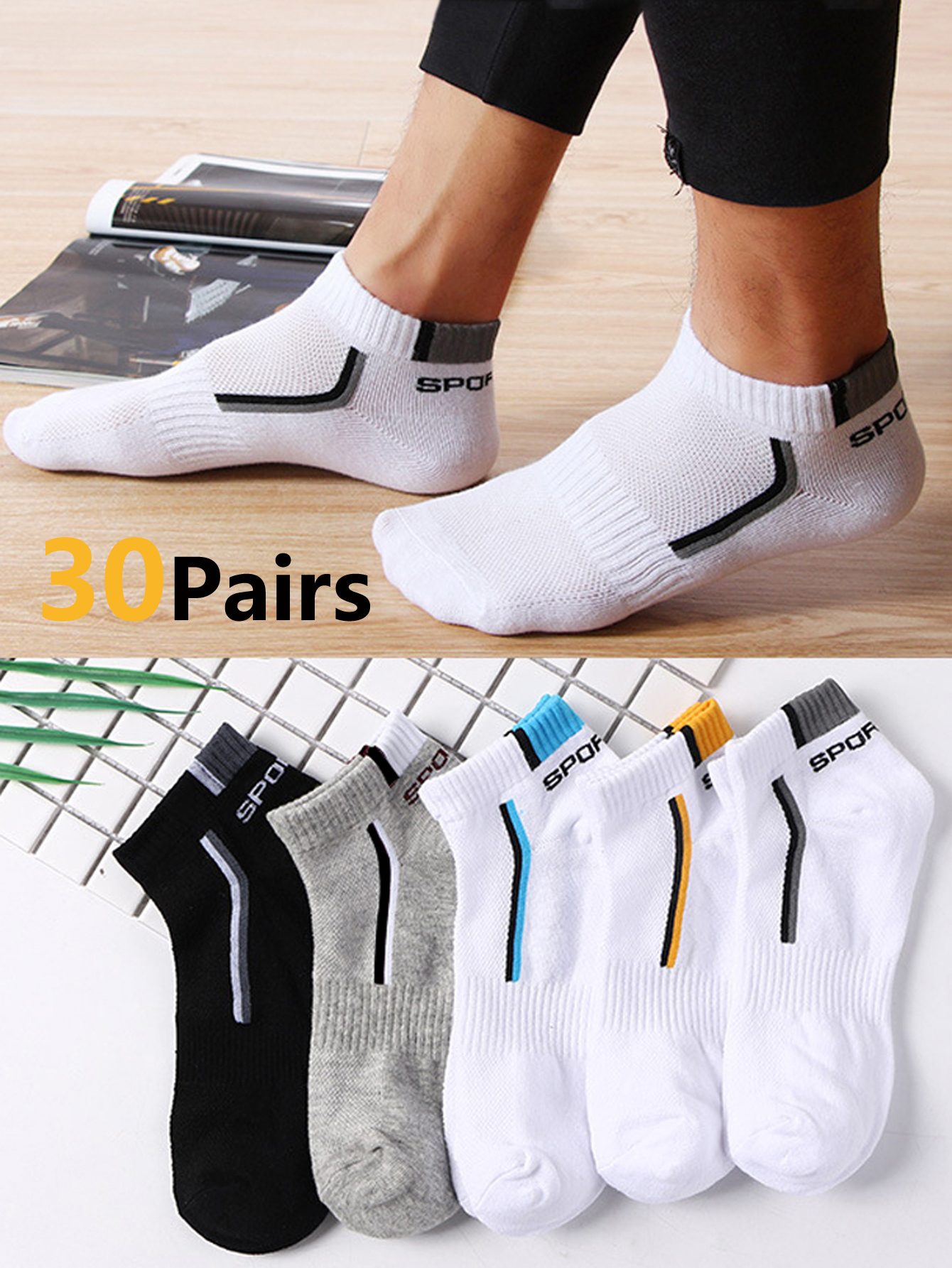 30Pairs Men's Mesh Breathable  - Ankle Sock Low Cut recensione e prezzo